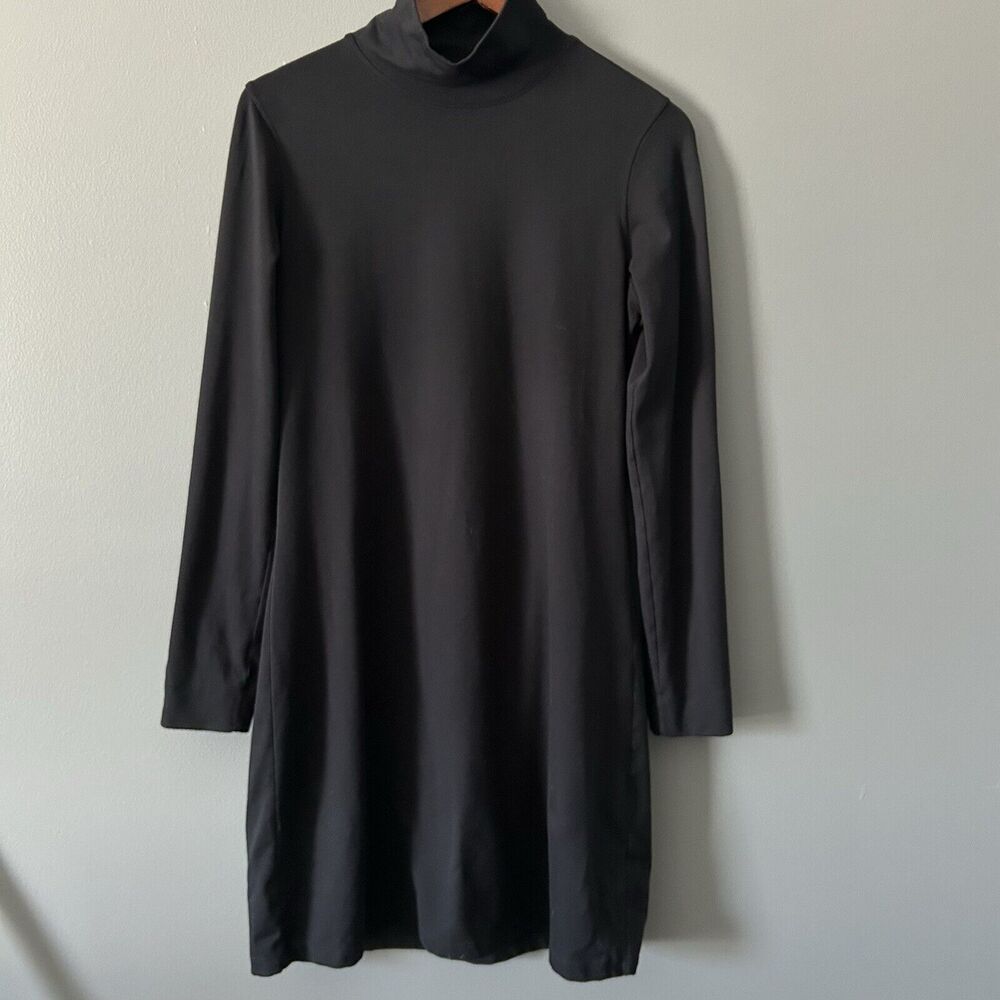 Title Nine Dress Size Medium Black Mock Neck Stretch Athletic Active Womens